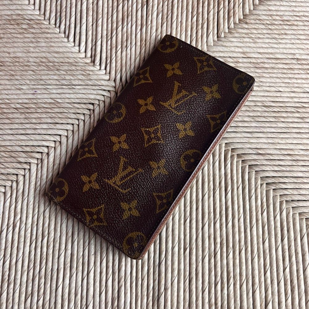Louis Vuitton Porte Cartes Credit Card Monogram Canvas Brown Long Wallet